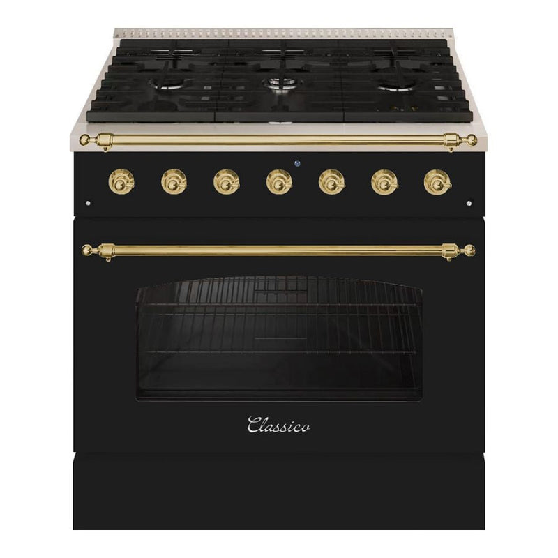 Hallman CLASSICO 36” 5.2 Cu.Ft. 6 Burner Freestanding Dual Fuel Range and Electric Oven - HCLRDF36