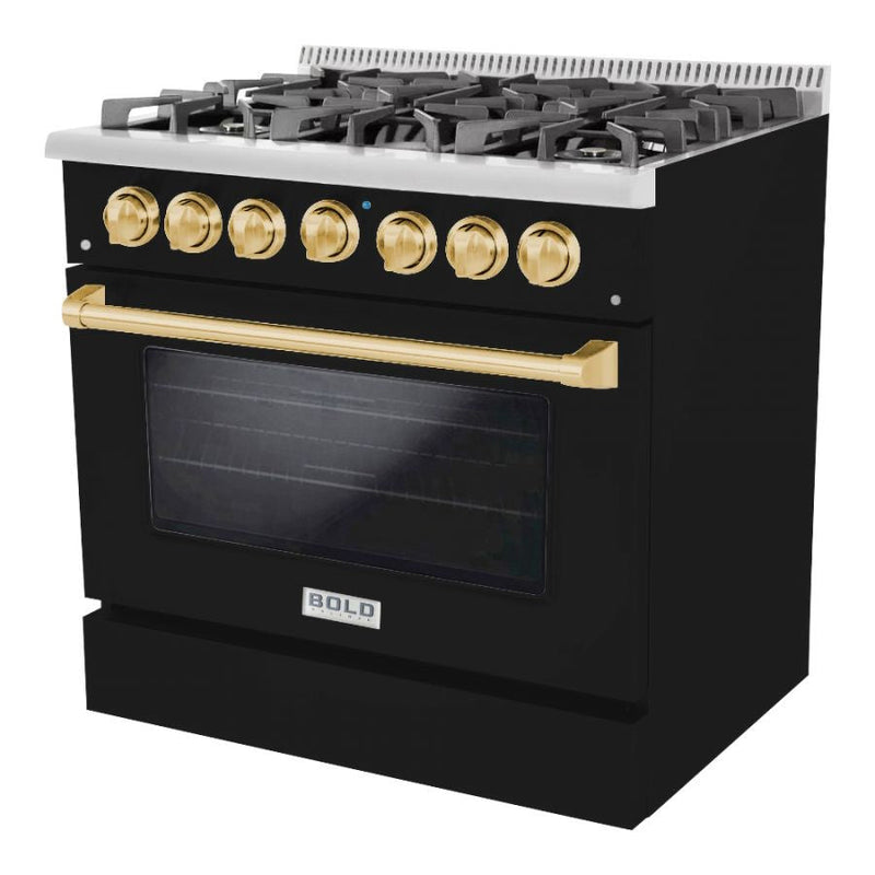 Hallman BOLD 36” 5.2 Cu.Ft. 6 Burner Freestanding All Gas Range and Gas Oven - HBRG36