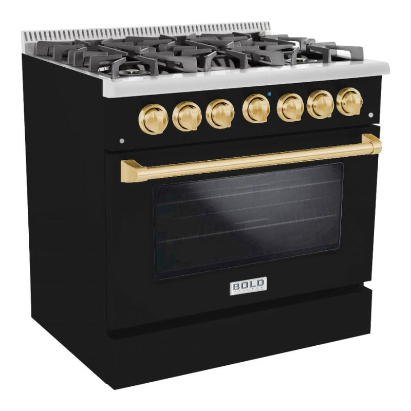 Hallman BOLD 36” 5.2 Cu.Ft. 6 Burner Freestanding All Gas Range and Gas Oven - HBRG36