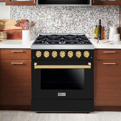 Hallman BOLD 36” 5.2 Cu.Ft. 6 Burner Freestanding All Gas Range and Gas Oven - HBRG36