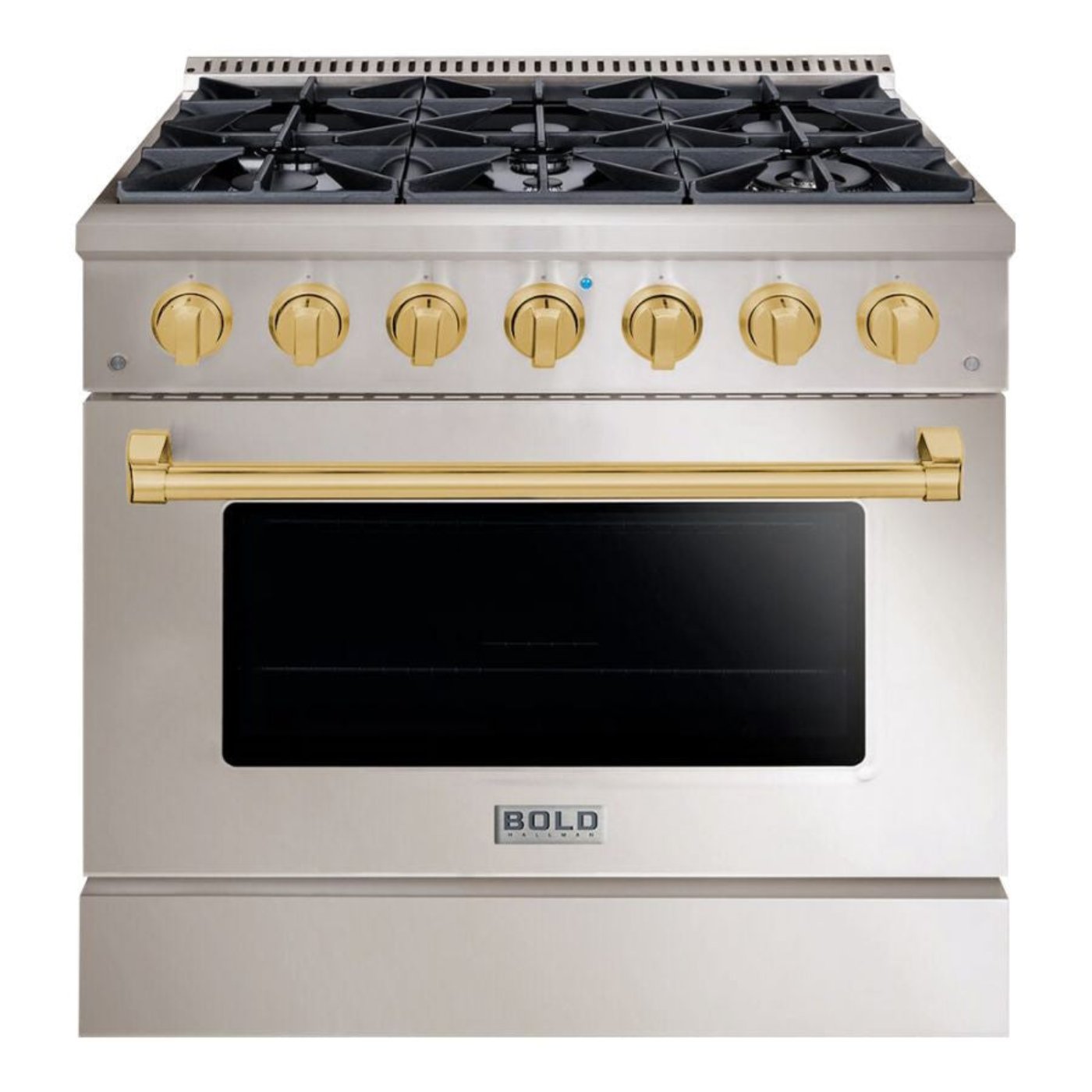 Hallman BOLD 36” 5.2 Cu.Ft. 6 Burner Freestanding All Gas Range and Gas Oven - HBRG36