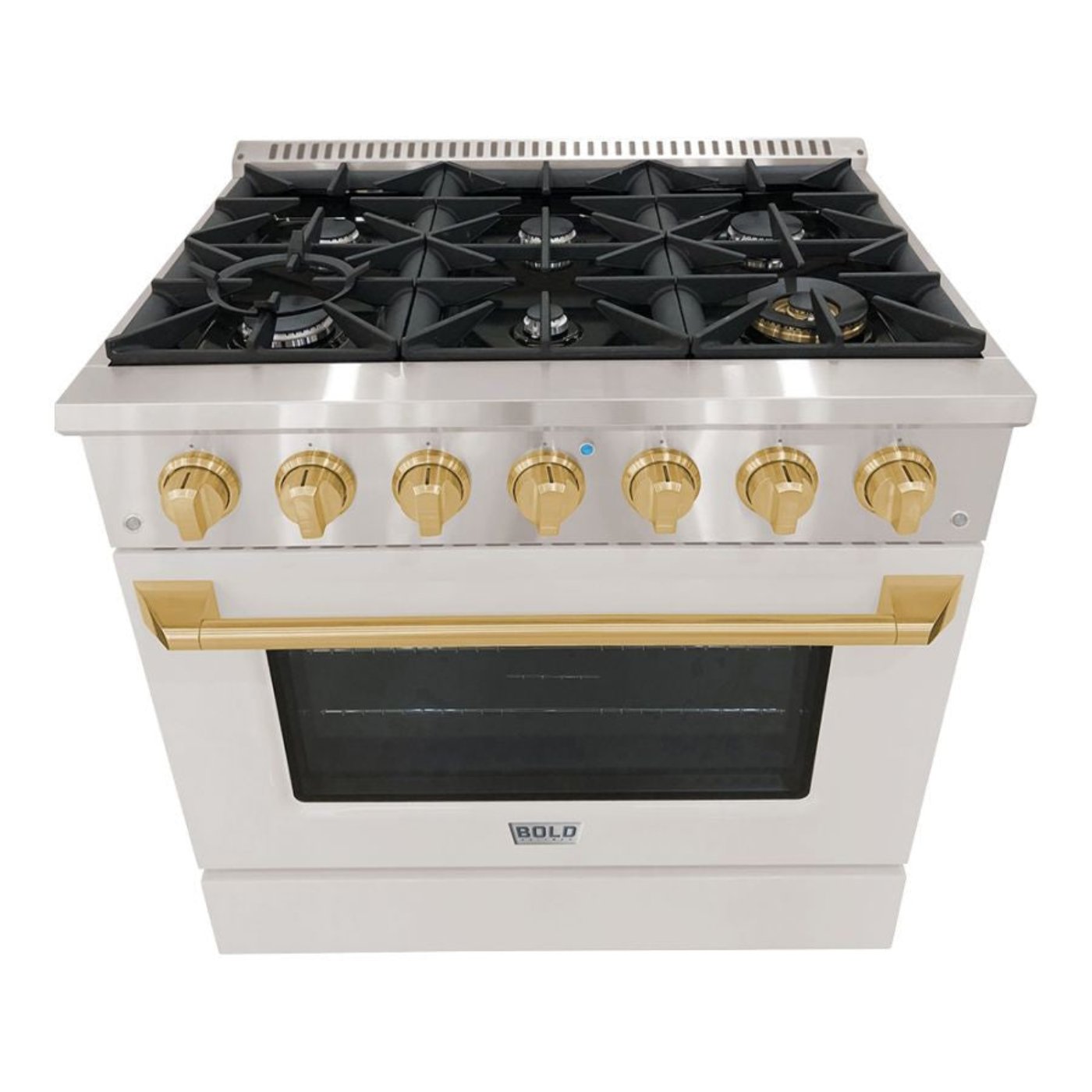 Hallman BOLD 36” 5.2 Cu.Ft. 6 Burner Freestanding All Gas Range and Gas Oven - HBRG36