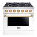 Hallman BOLD 36” 5.2 Cu.Ft. 6 Burner Freestanding All Gas Range and Gas Oven - HBRG36