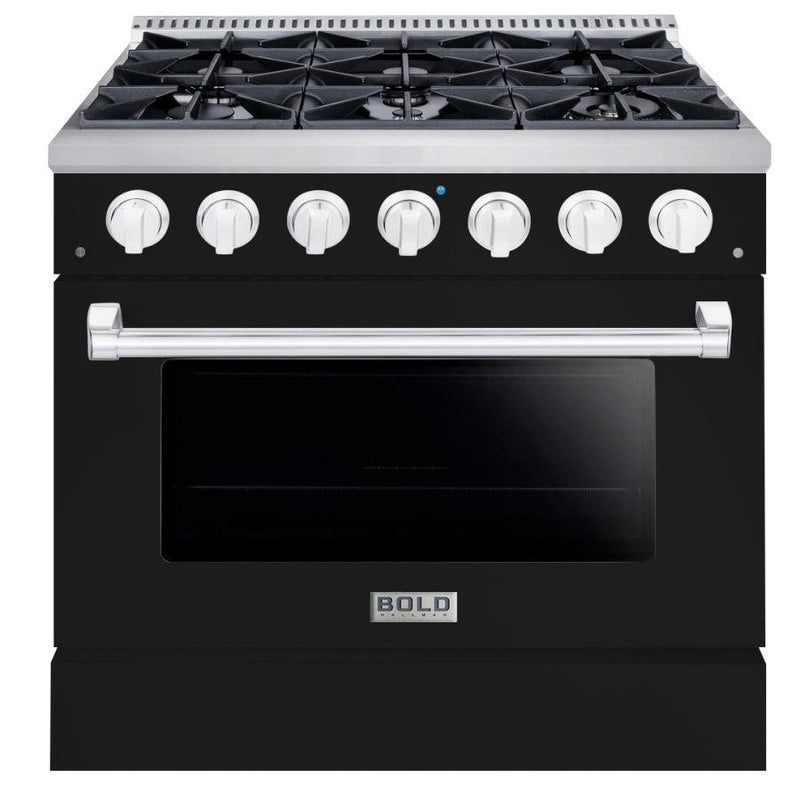 Hallman BOLD 36” 5.2 Cu.Ft. 6 Burner Freestanding All Gas Range and Gas Oven - HBRG36