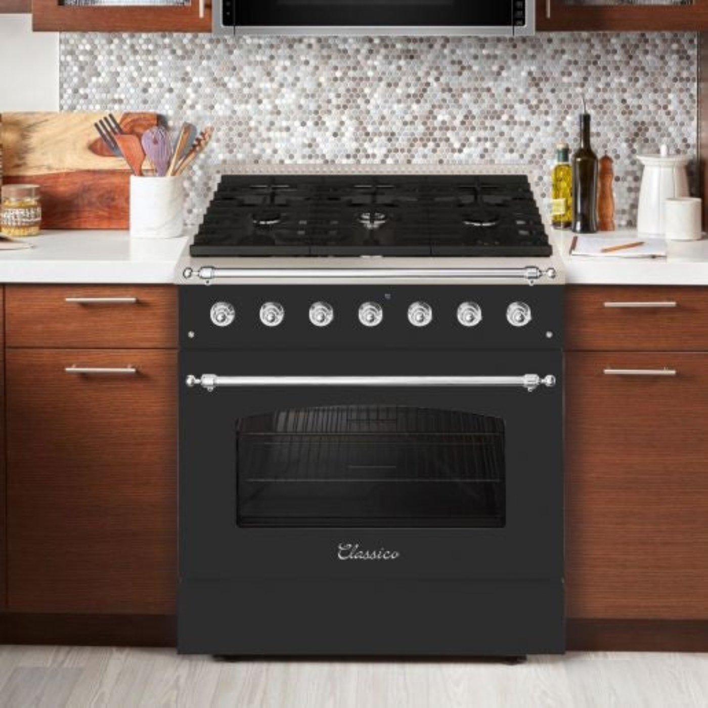 Hallman CLASSICO 36” 5.2 Cu.Ft. 6 Burner Freestanding Dual Fuel Range and Electric Oven - HCLRDF36