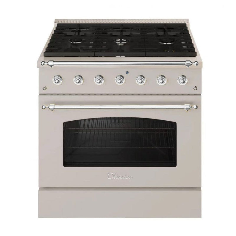 Hallman CLASSICO 36” 5.2 Cu.Ft. 6 Burner Freestanding Dual Fuel Range and Electric Oven - HCLRDF36