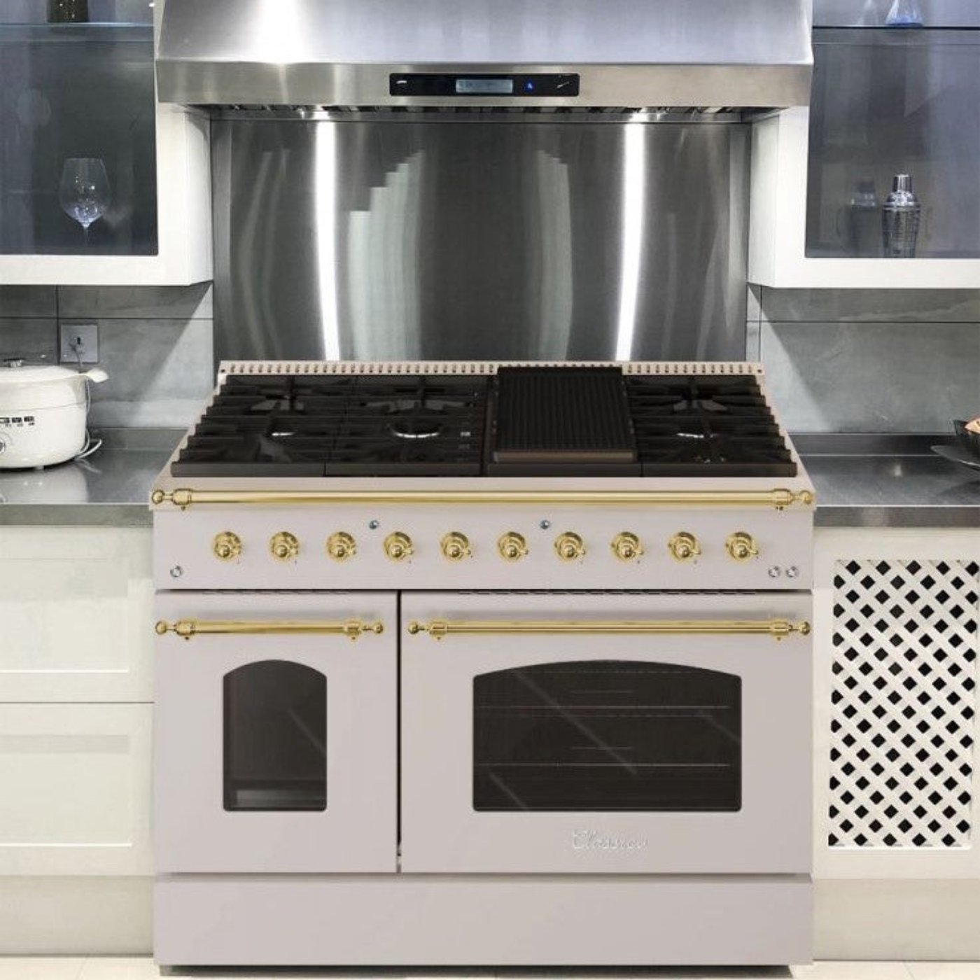 Hallman CLASSICO 48” 6.7 Cu.Ft. 8 Burner Freestanding All Gas Range and Gas Oven - HCLRG48