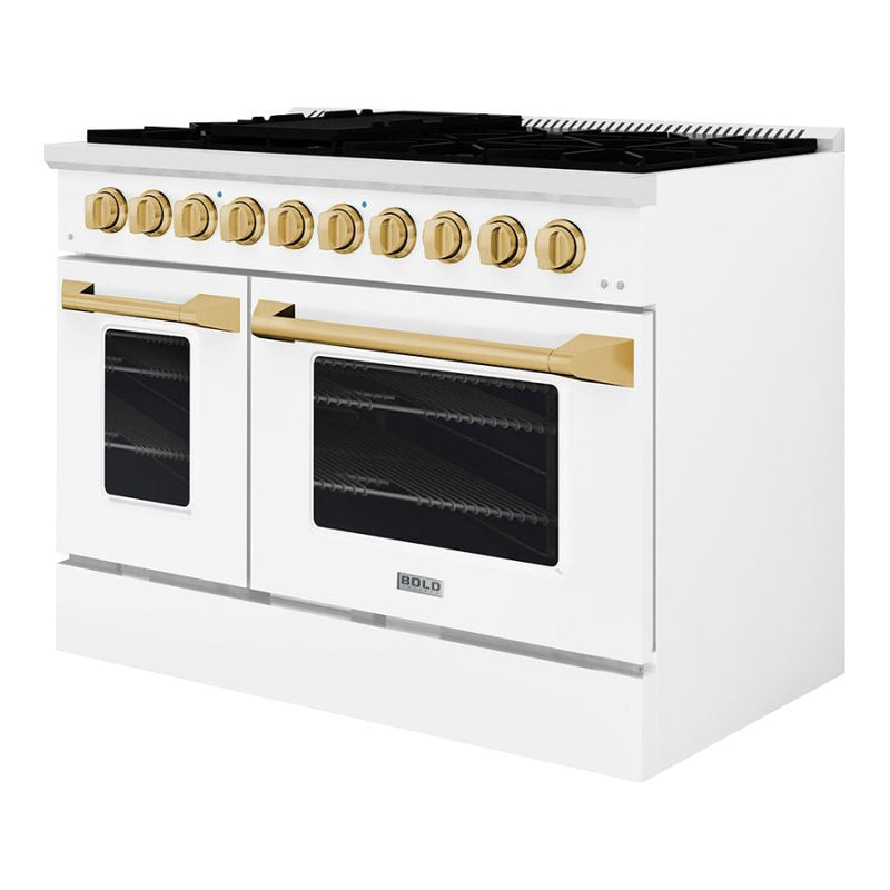 Hallman BOLD 48” 6.7 Cu.Ft. 8 Burner Freestanding All Gas Range and Gas Oven - HBRG48