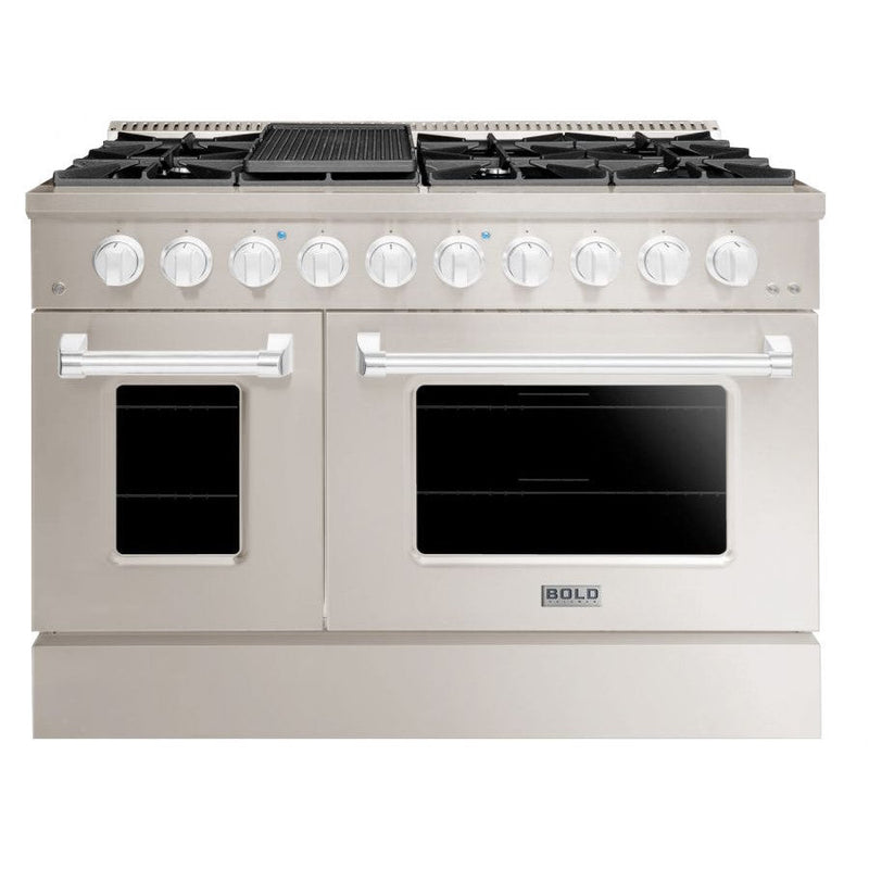 Hallman BOLD 48” 6.7 Cu.Ft. 8 Burner Freestanding All Gas Range and Gas Oven - HBRG48