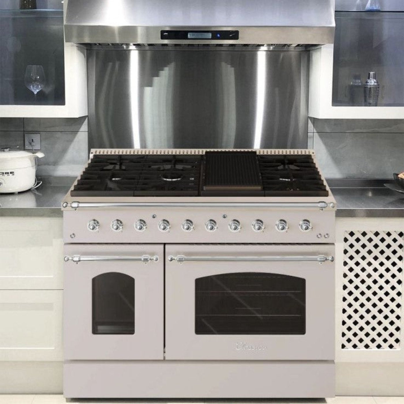 Hallman CLASSICO 48” 6.7 Cu.Ft. 8 Burner Freestanding Dual Fuel Range and Electric Oven - HCLRDF48