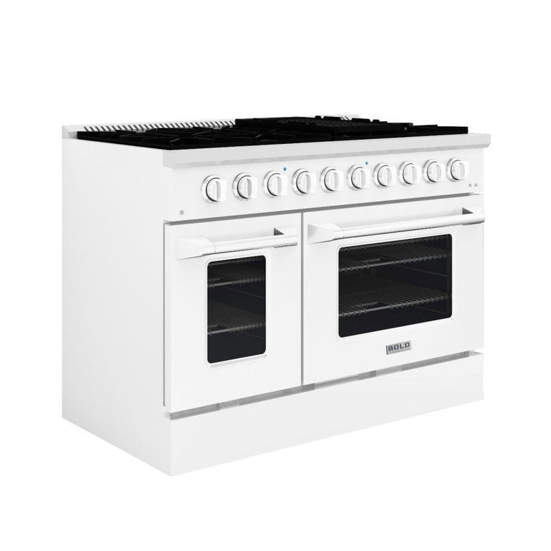 Hallman BOLD 48” 6.7 Cu.Ft. 8 Burner Freestanding All Gas Range and Gas Oven - HBRG48