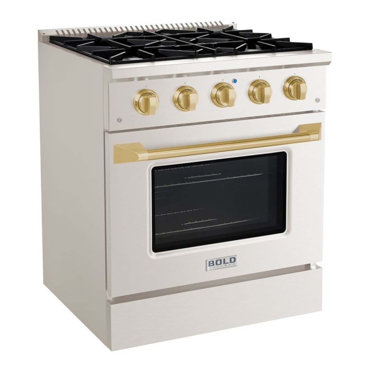 Hallman BOLD 30" 4.2 Cu.Ft. 4 Burner Freestanding Dual Fuel Range and Electric Oven - HBRDF30