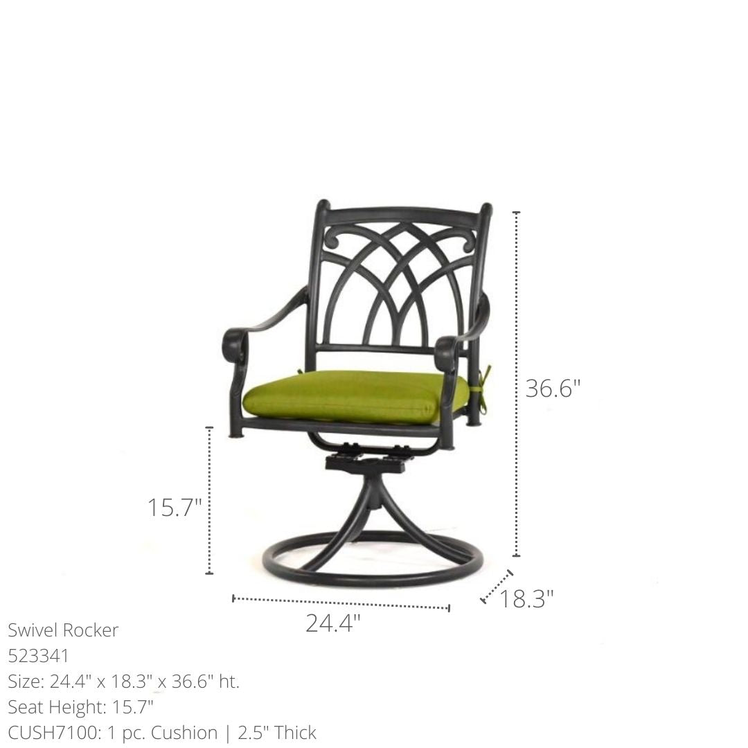 Hanamint Bella 48" Round Dining Set with Swivels 5 Piece Set - 523341-133