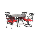 Hanamint Bella 48" Round Dining Set with Swivels 5 Piece Set - 523341-133