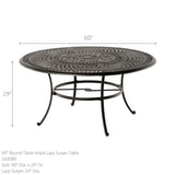 Hanamint Bella 60" Round Inlaid Lazy Susan Table - 243086-133