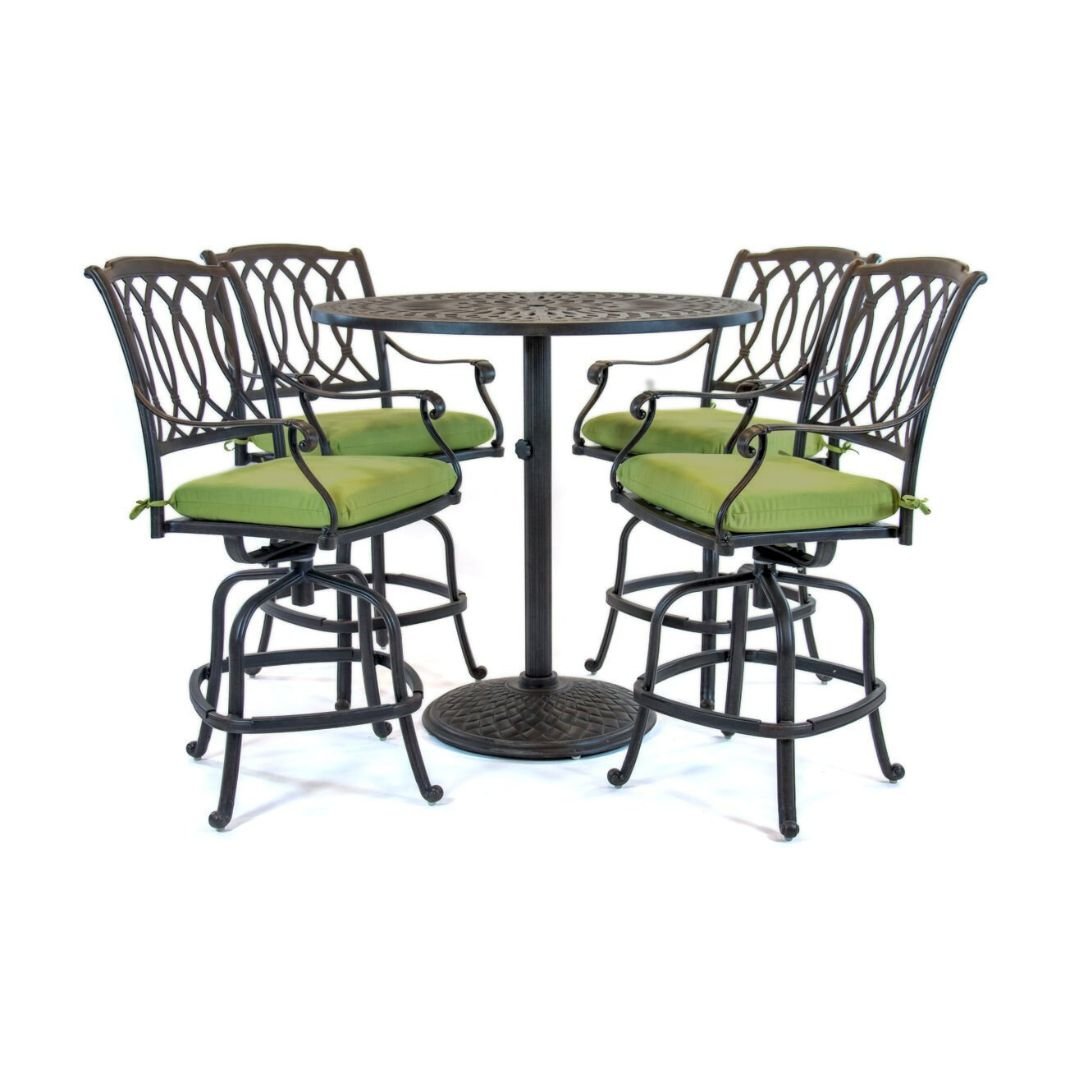 Hanamint Mayfair 42" Round Pedestal Bar Set 5 Piece Set - 16505