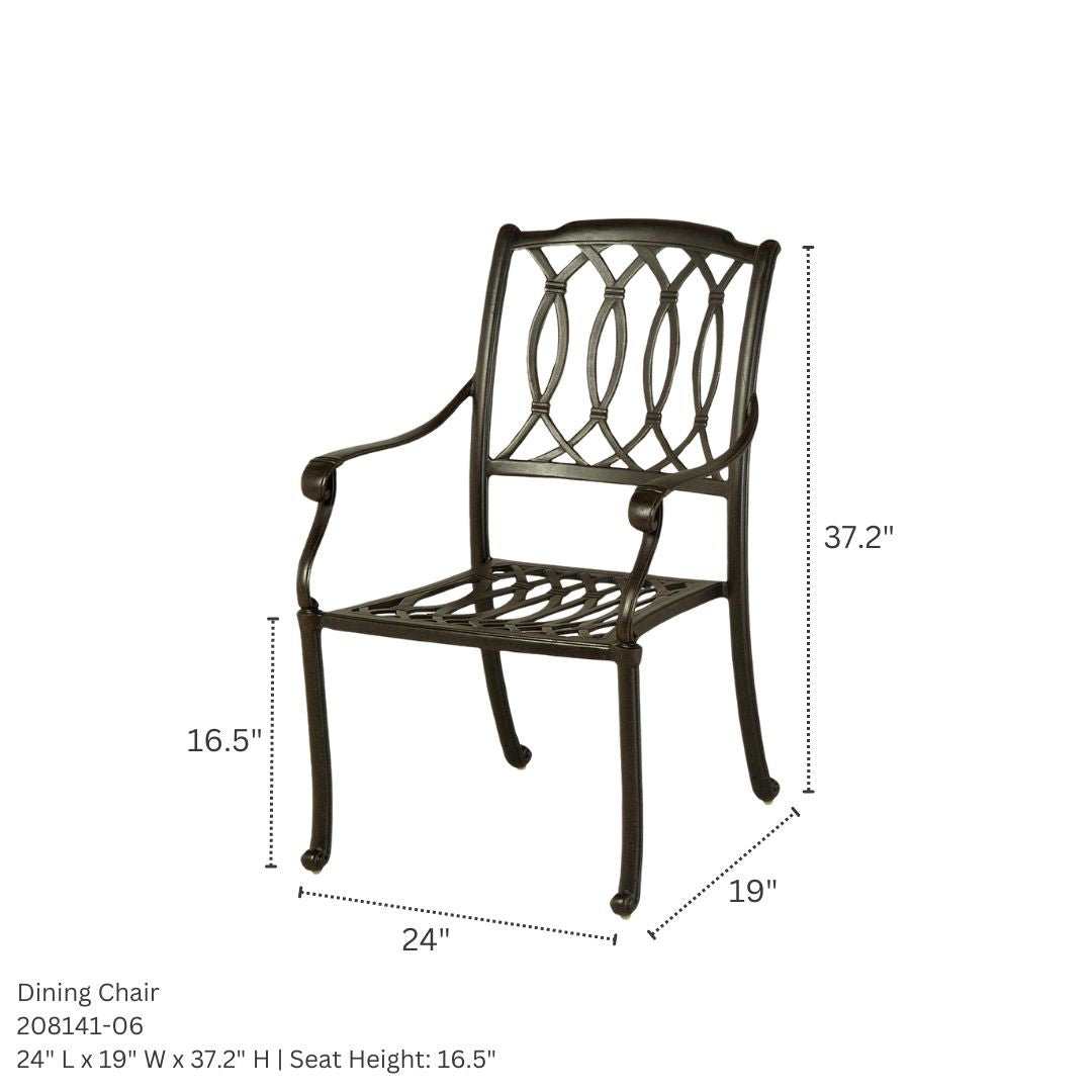 Hanamint Mayfair 54" Round Dining Set with Swivels 5 Piece Set - 208084-06