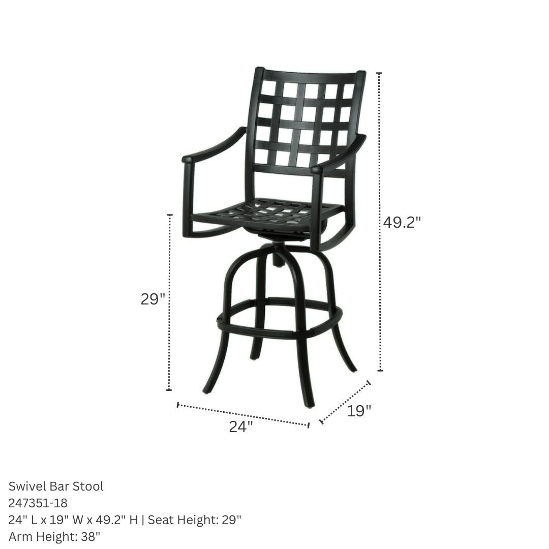 Hanamint Stratford Swivel Bar Stool - 247351-18