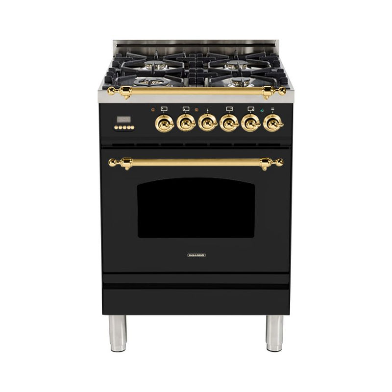 Hallman 24 in. Single Oven Duel Fuel Italian Range - HDFR24