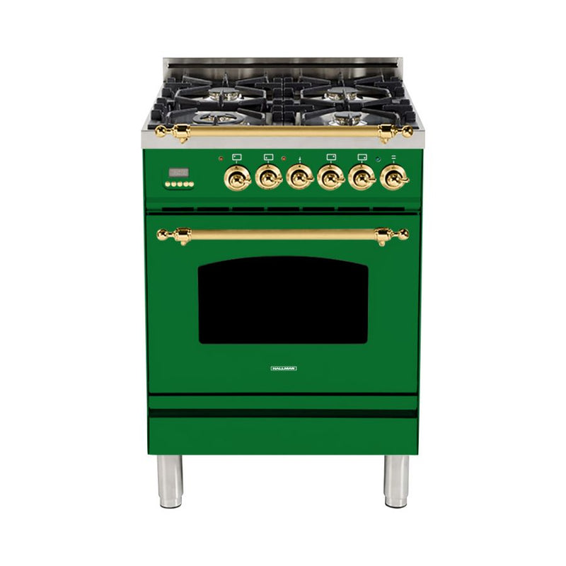 Hallman 24 in. Single Oven Duel Fuel Italian Range - HDFR24