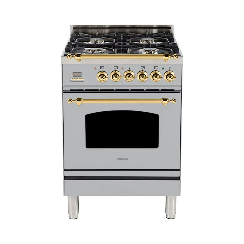 Hallman 24 in. Single Oven Duel Fuel Italian Range - HDFR24