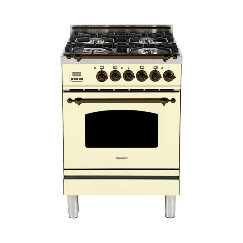 Hallman 24 in. Single Oven Duel Fuel Italian Range - HDFR24