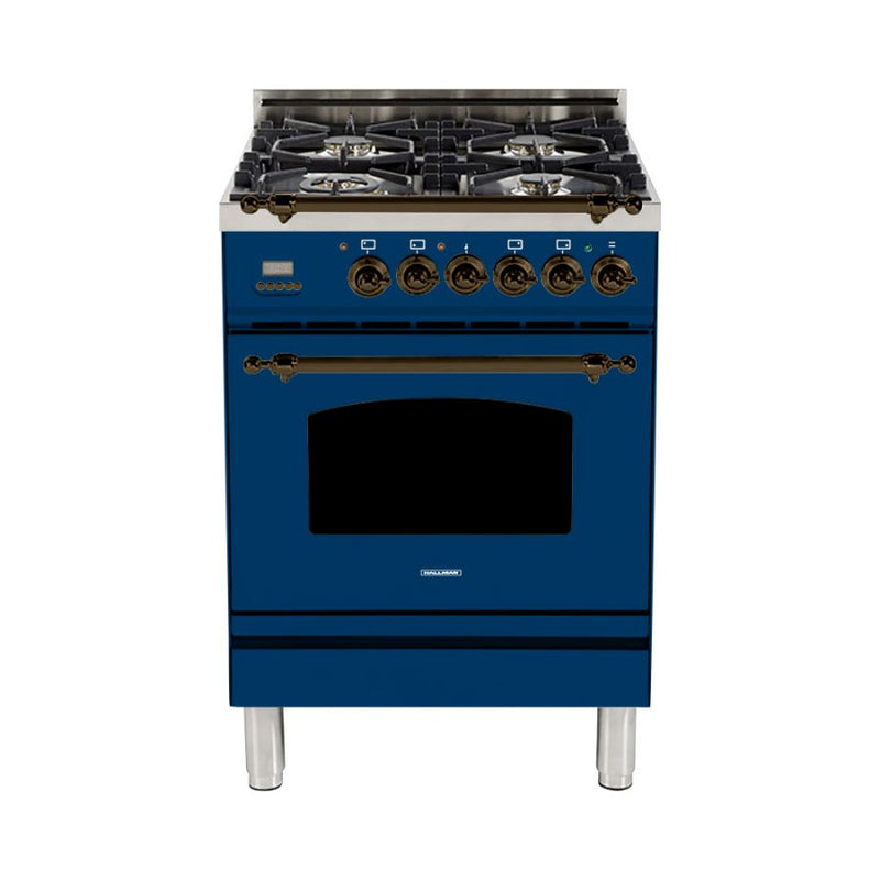 Hallman 24 in. Single Oven Duel Fuel Italian Range - HDFR24