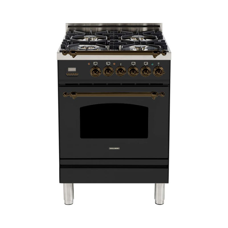 Hallman 24 in. Single Oven Duel Fuel Italian Range - HDFR24