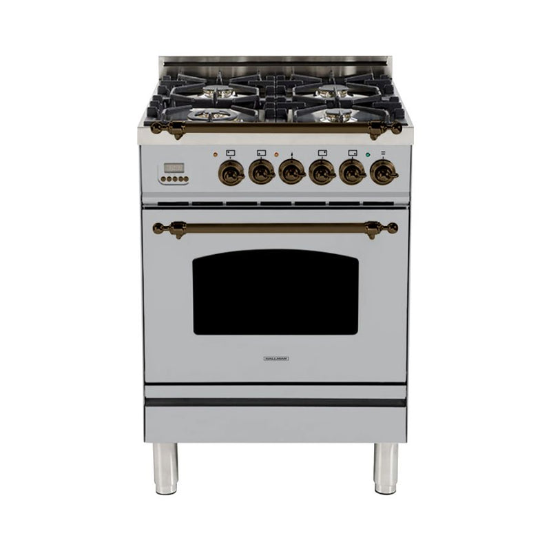 Hallman 24 in. Single Oven Duel Fuel Italian Range - HDFR24