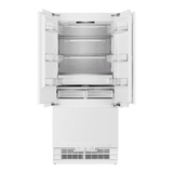 Hallman 36" Built-in French Door Refrigerator with 14 Cu.Ft. and Bottom Freezer 5.5 Cu.Ft. Contemporary European Design, Panel ready