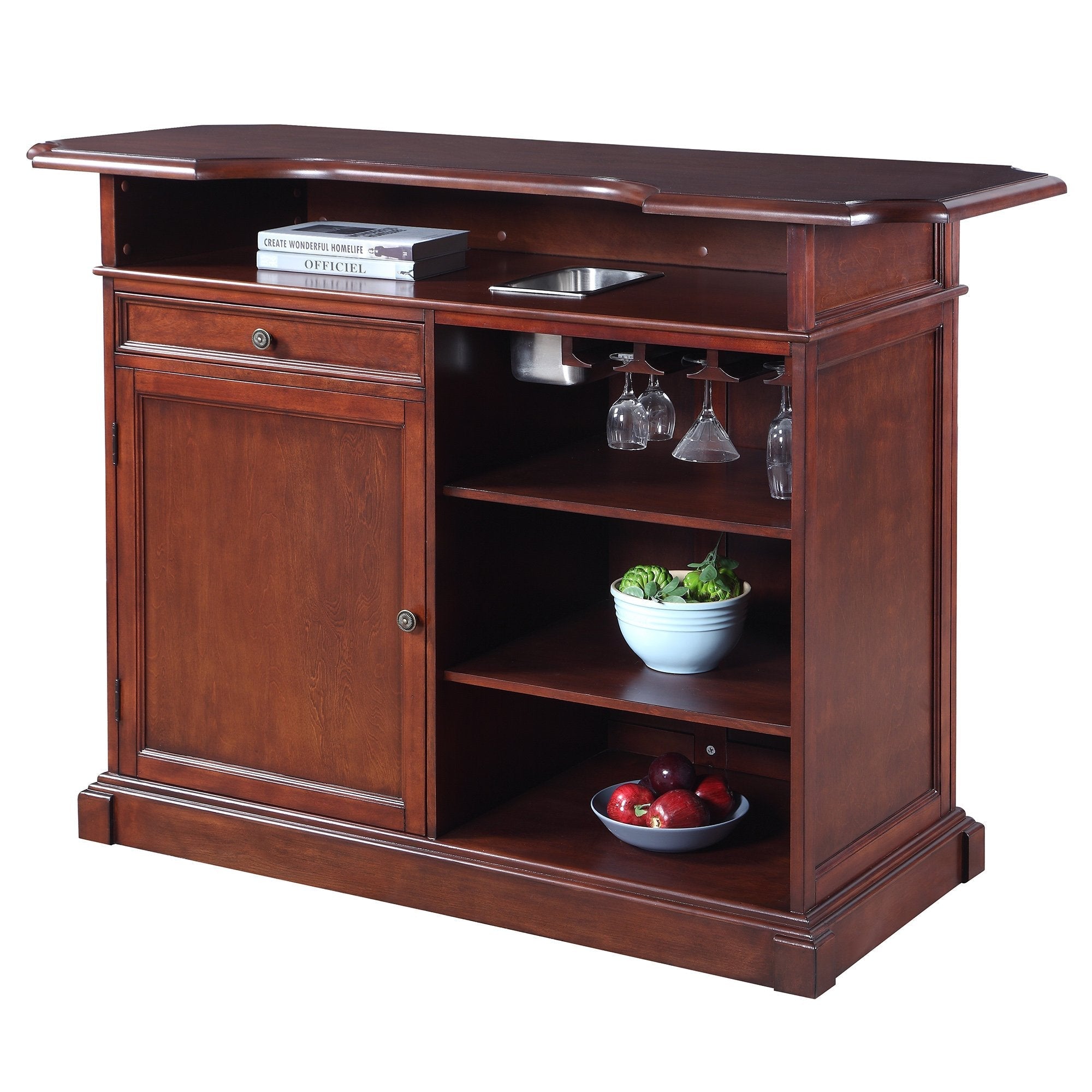 Hathaway Ridgeline 60" Home Bar Set with Storage - BG2728