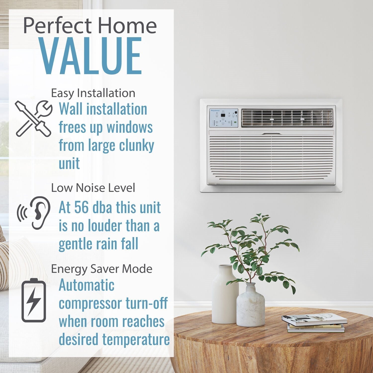Keystone - 10,000 BTU Through The Wall Air Conditioner,EStar,230V, R32 Thru-The-Wall - KSTAT10-2D