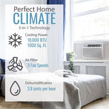 Keystone Energy Star 18,000/17,700 BTU 230V Window/Wall Air Conditioner With Follow Me LCD Remote Control | - KSTAW18C