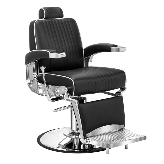 OmySalon BC1411 Sleek Heavy Duty Hydraulic Reclining Barber Chair - A1647G59000612+A1647G59000613