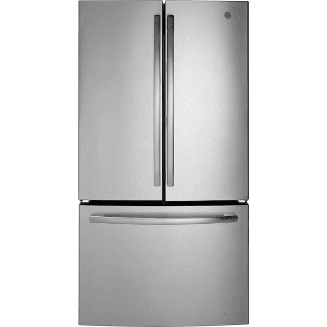 GE 27-cu ft French Door Refrigerator with Ice Maker and Water dispenser Fingerprint-resistant Stainless Steel Energy Star - GNE27JYMFS