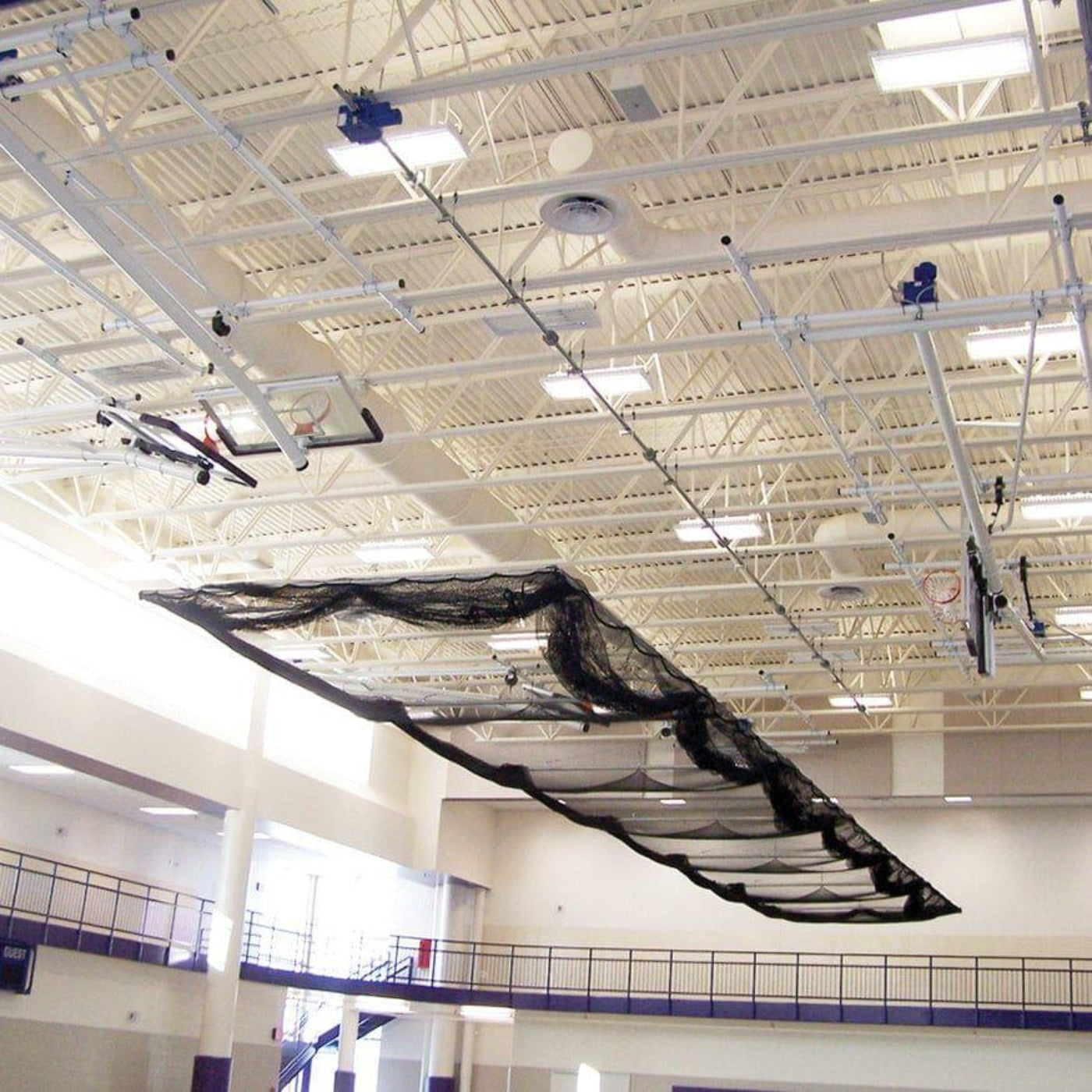Jaypro Batting Cages - Ceiling Suspended, Retractable (70'L x 12'W x 11'H) - BBC-700B