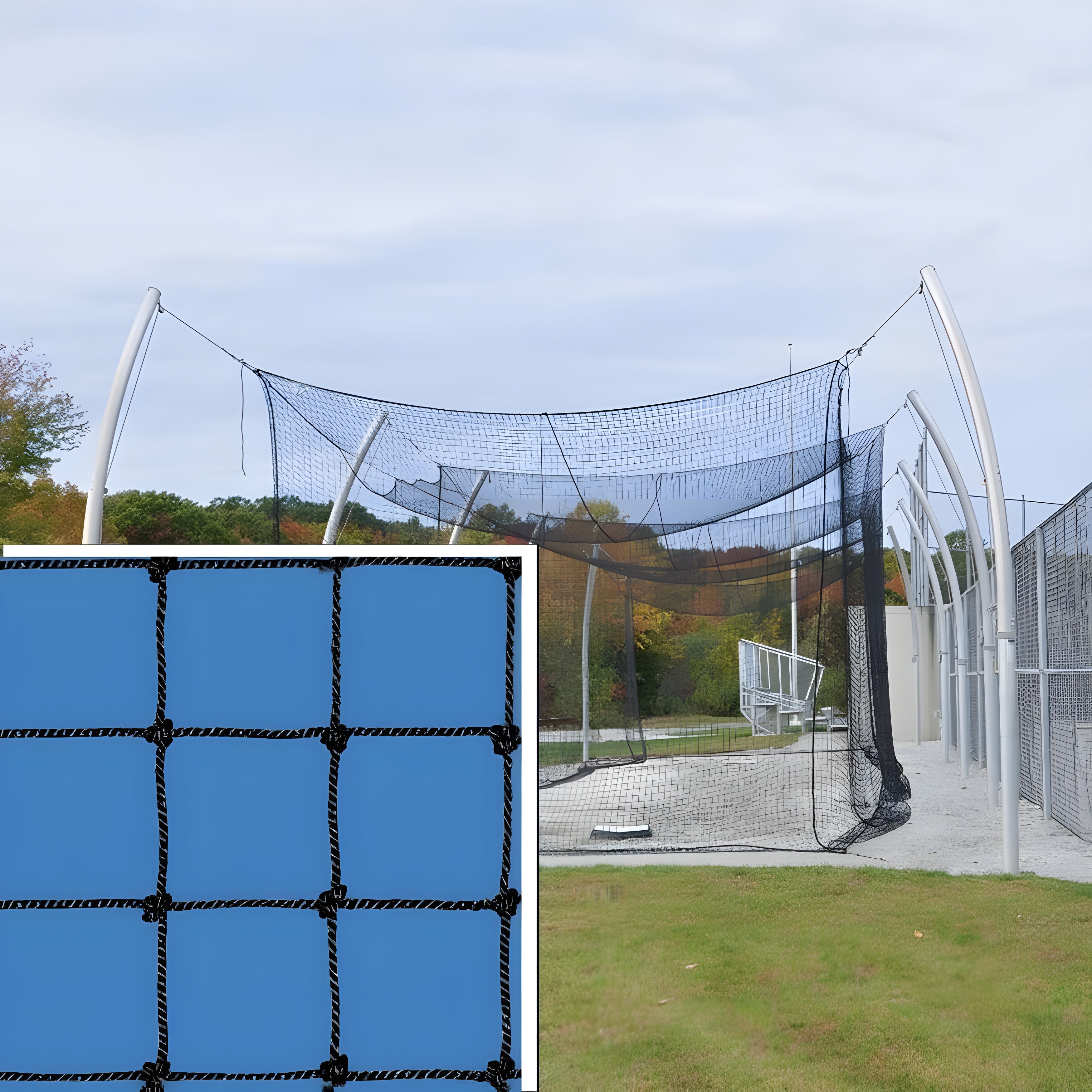 Jaypro Batting Tunnel Net - #42 - 2mm Twisted Poly Fiber - 1-3/4 in. Square Mesh 55 ft