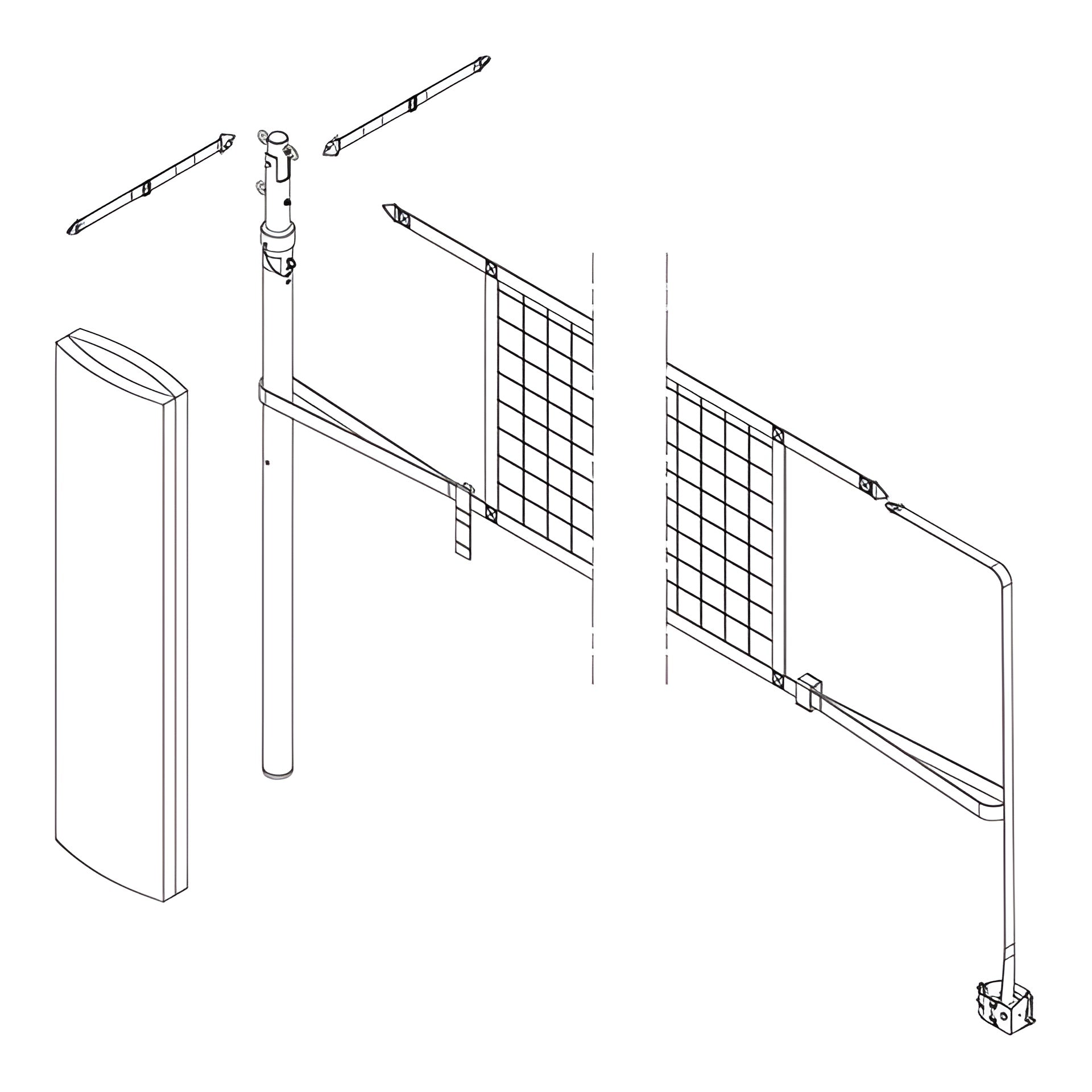 Jaypro Carbon Ultralite Volleyball Net Center Upright System (3-1/2 in. Floor Sleeve) PVBC-900