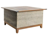 Jensen Outdoor Coral Square Chat Table in Natural Weave - 12027603