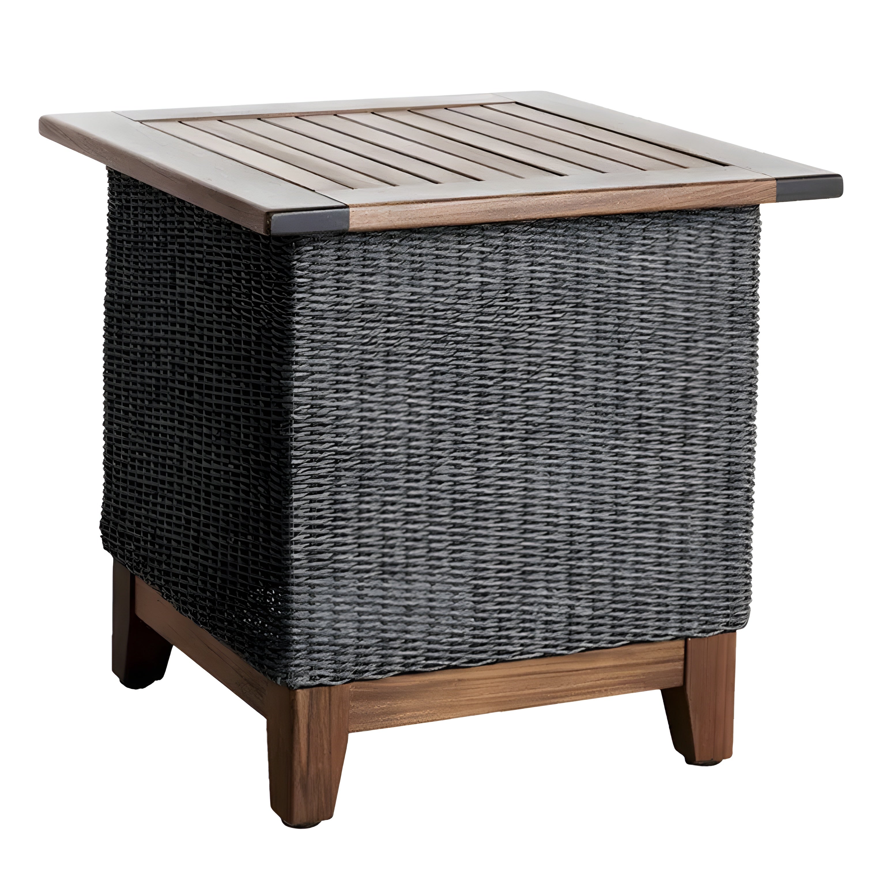 Jensen Outdoor Coral Square Side Table in Gray Weave - 12031093