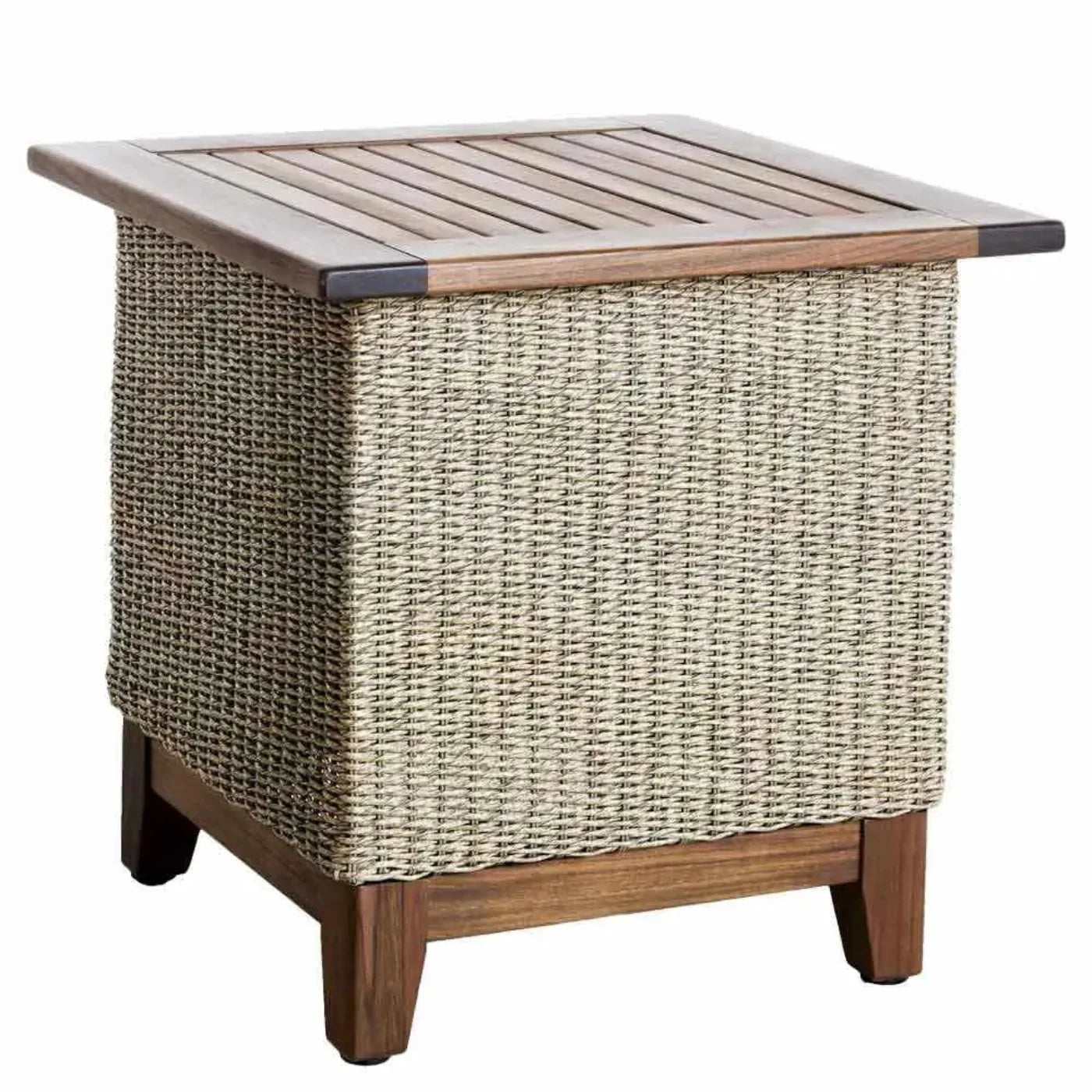 Jensen Outdoor Coral Square Side Table in Natural Weave - 12027604