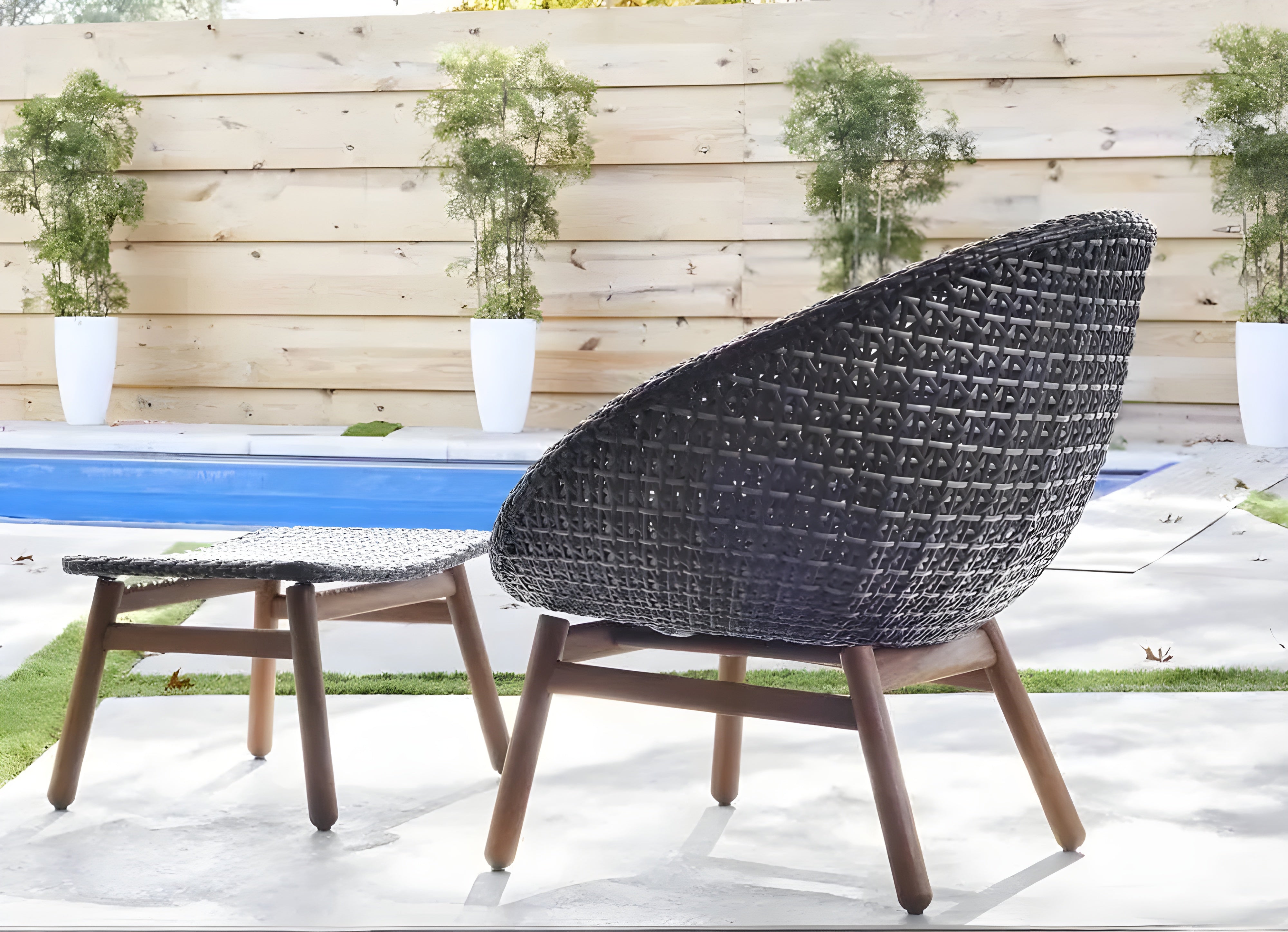 Jensen Outdoor Nest Chair with Premier Lagoon Seat Pad - 12029524