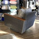 Jensen Outdoor Swivel Lounge Chair in Gray Weave with Bodhi Char Fabric - 12038901