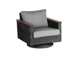Jensen Outdoor Swivel Lounge Chair in Gray Weave with Bodhi Char Fabric - 12038901