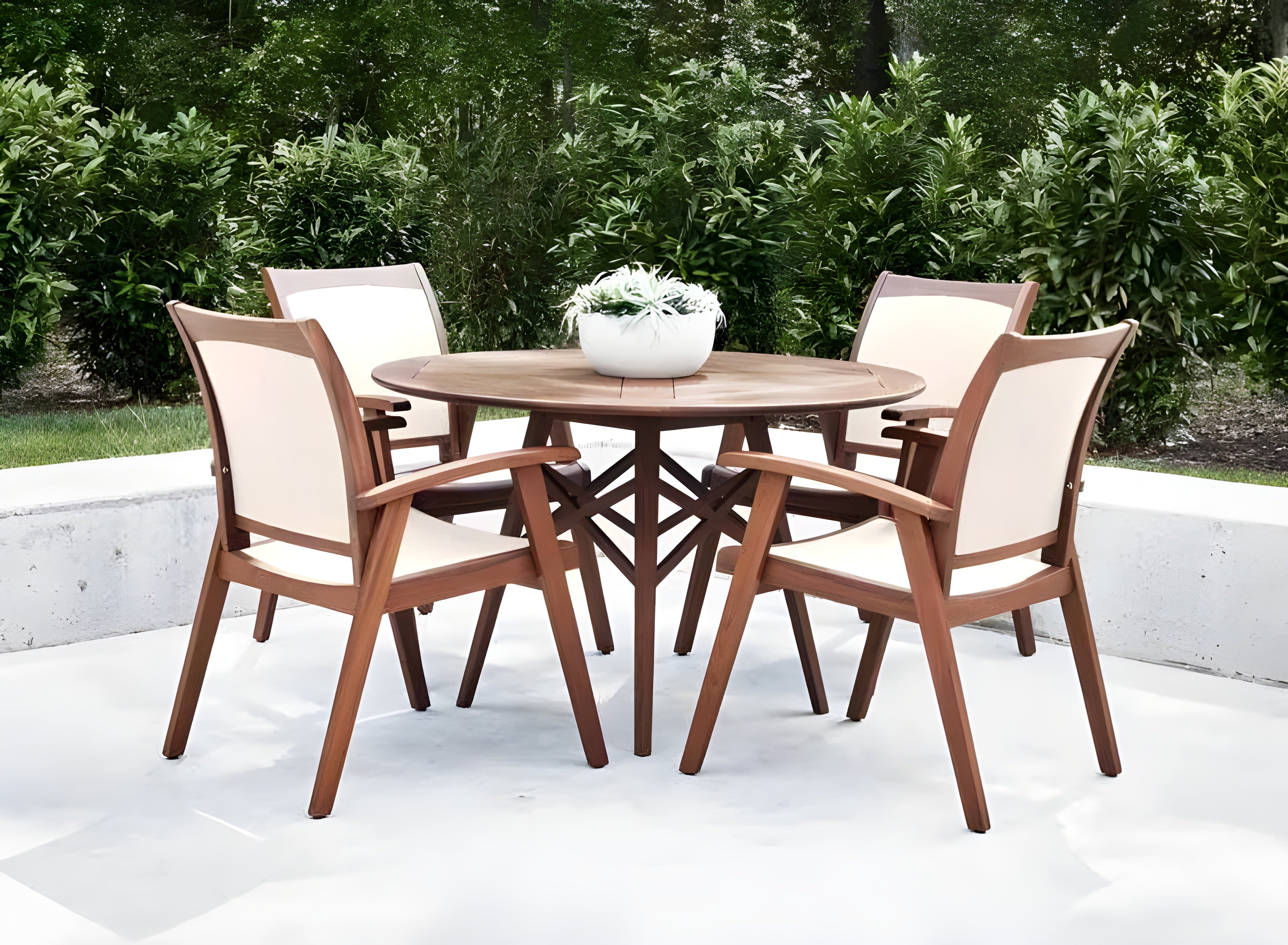 Jensen Outdoor Topaz Sling Arm Chair with Beige Sling - 12040808