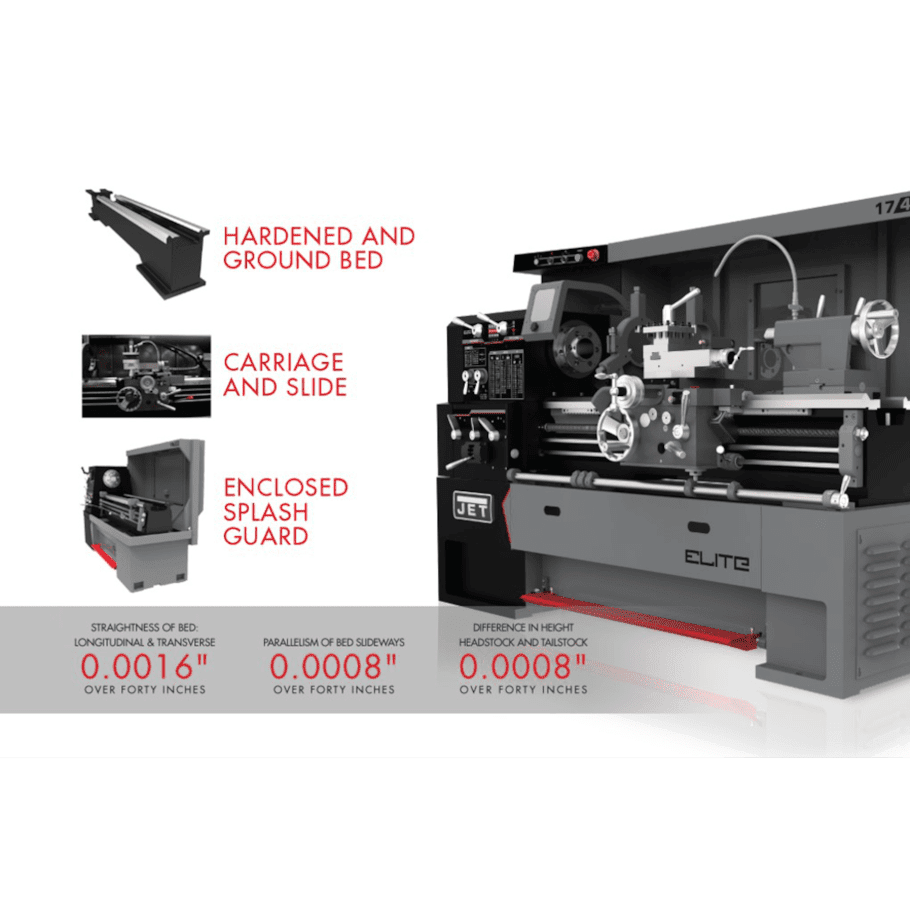 JET Elite E-1440VS, Elite 14x40 EVS Lathe - JET892030