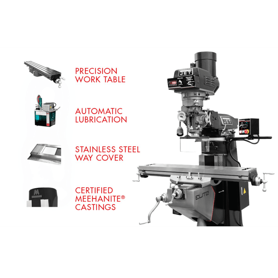 JET Elite ETM-949 Mill with X, Y-Axis JET Powerfeeds - JT9-894113