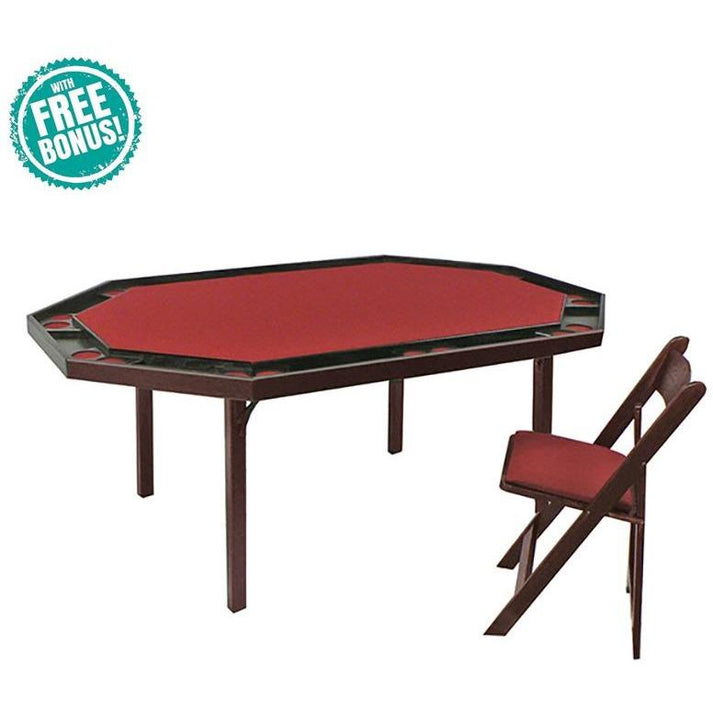 Kestell Deluxe Folding Custom Poker Table Oak Wood 10 Person - 872