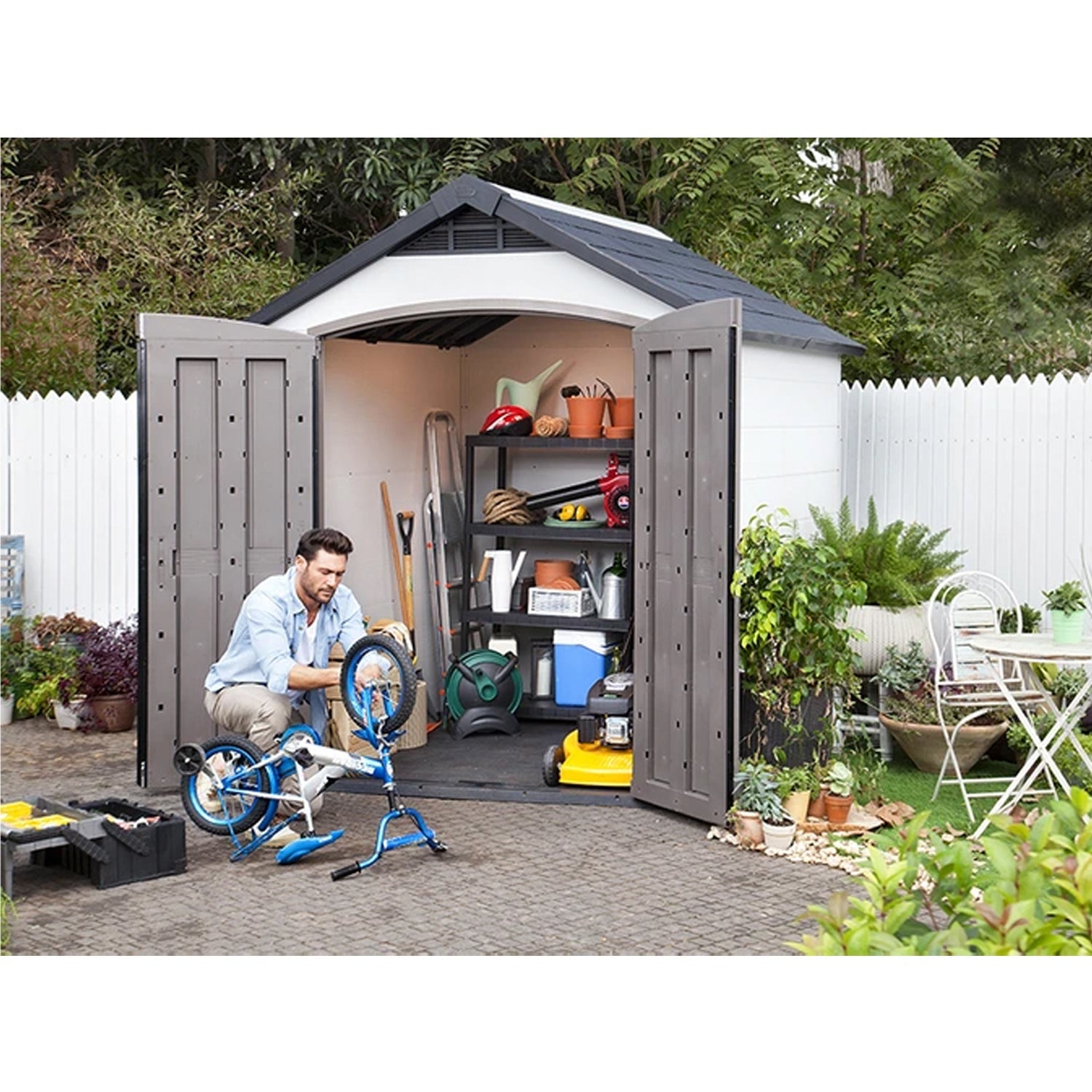 Keter 240536 Montfort 7 x 7.5 Feet Outdoor Storage Shed with Extreme Weather Kit - 254760