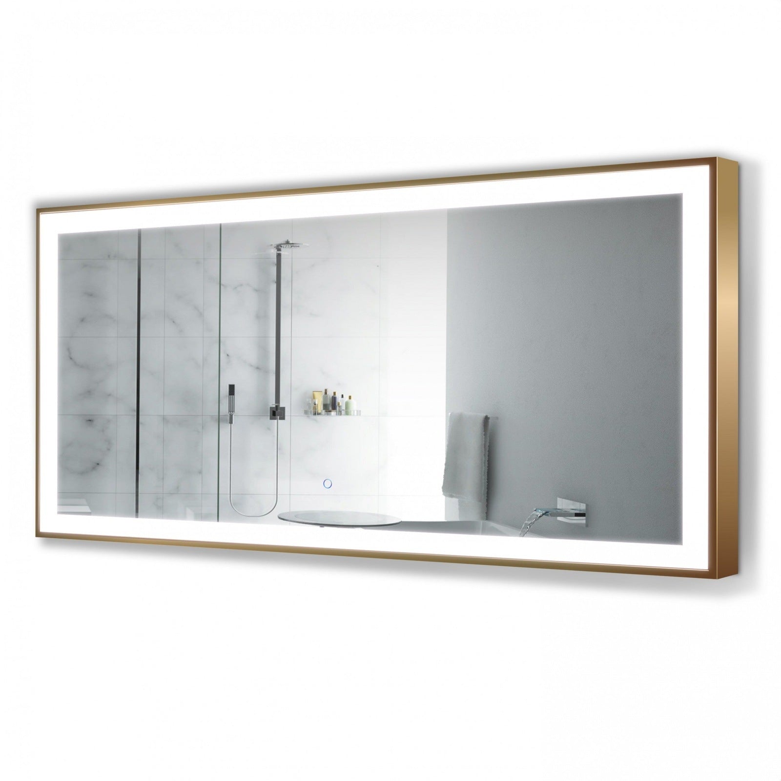 Krugg 60" X 30" Gold Soho LED Bathroom Mirror SOHO6030G - Backyard Provider